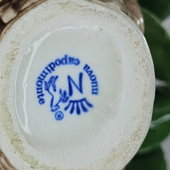 Vintage Nuova Capodimonte Yellow Porcelain Rose Flower Basket Italy *Chipped - Picture 9 of 12